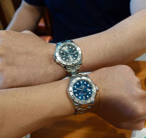 rolex yacht master blue dial vs rhodium|Rolex Yacht-Master blue.